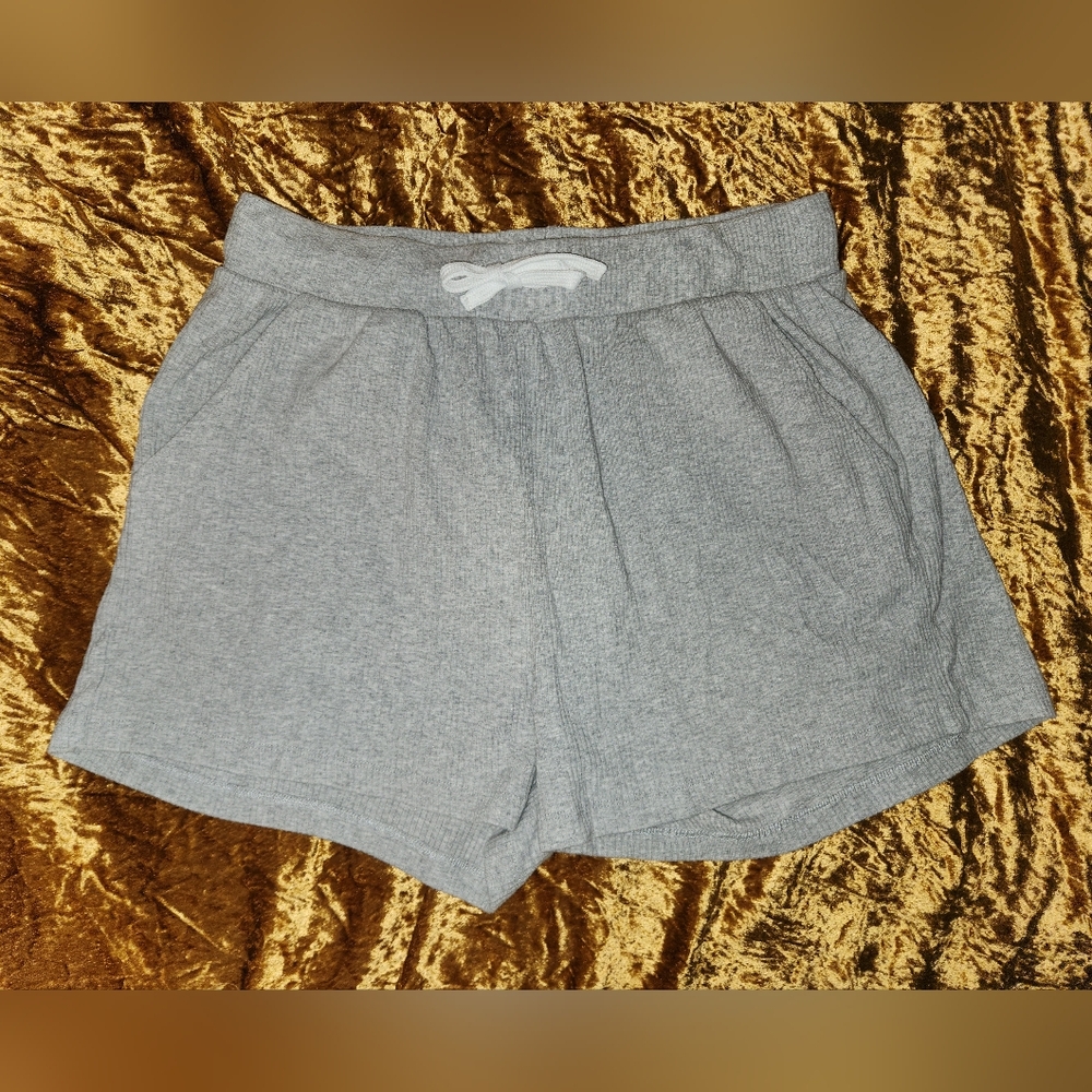 Petit Lem High Waist Soft Ribbed Grey Pajama Shorts